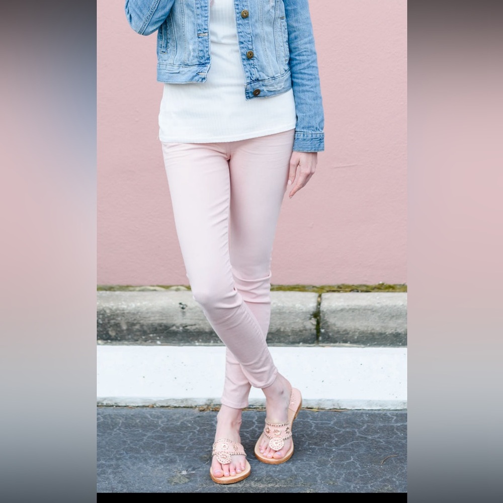 Blush Pink Stretchy Skinny Jeans | 7 for all Mankind | size 26